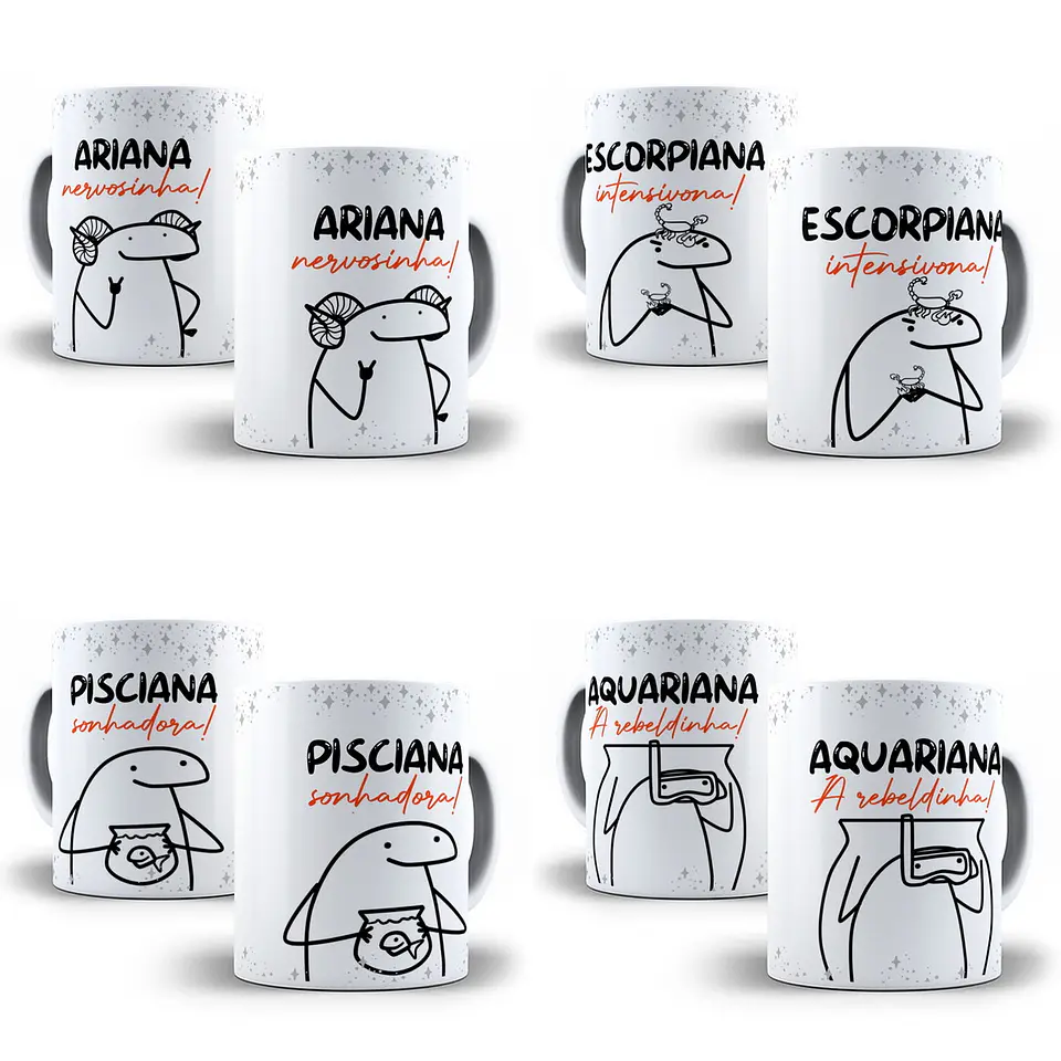 12 Artes Caneca Flork Signos 2.0 Arquivos Sublimação Jpge 2