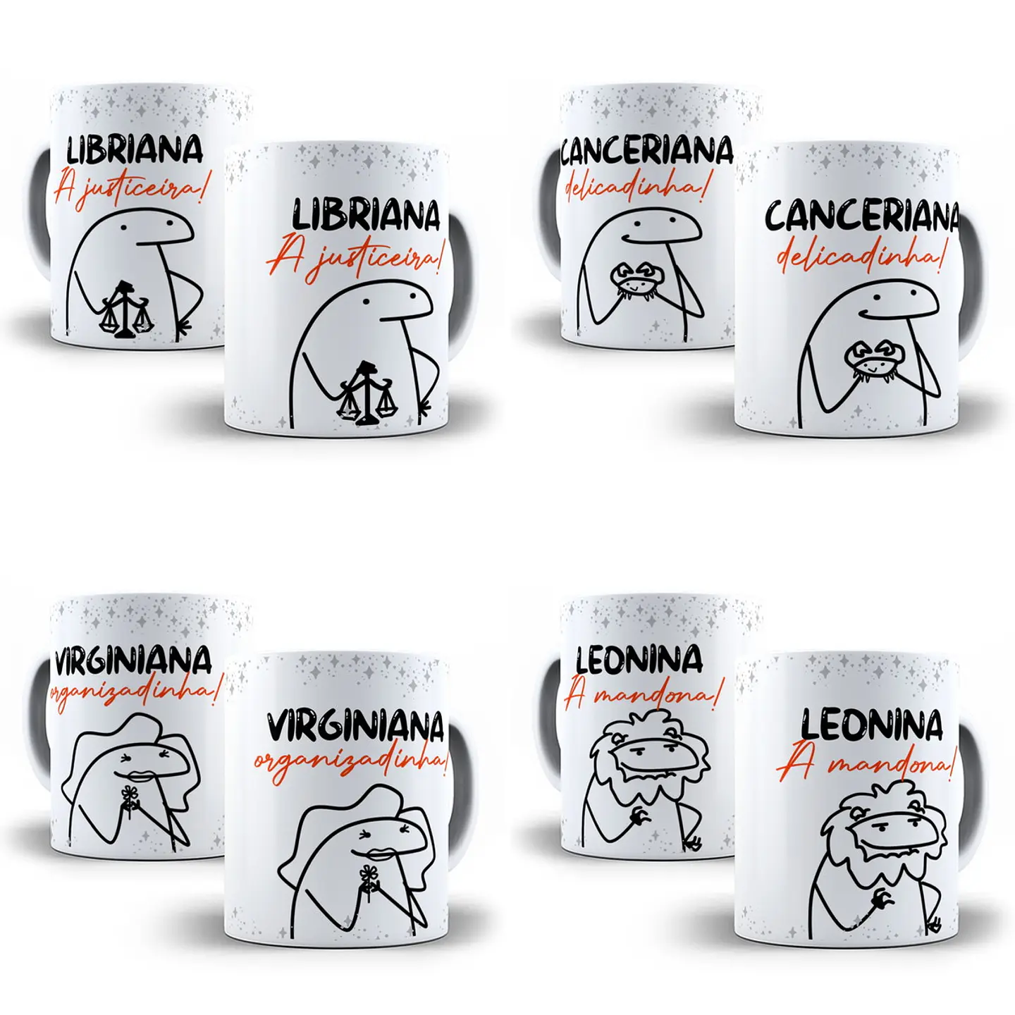 12 Artes Caneca Flork Signos 2.0 Arquivos Sublimação Jpge 1