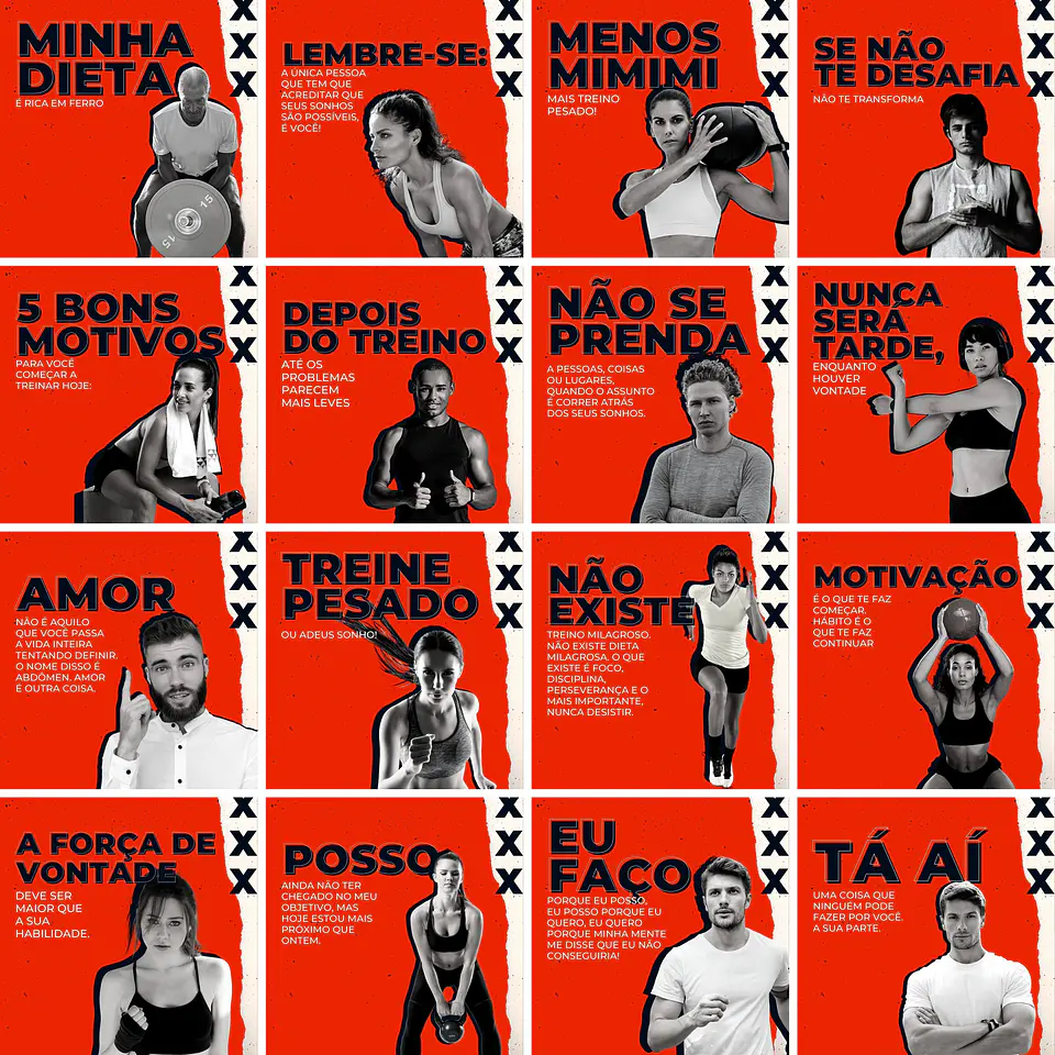 Pack Canva Academia Personal Trainer Templates Editáveis 200 Artes + Legendas 3