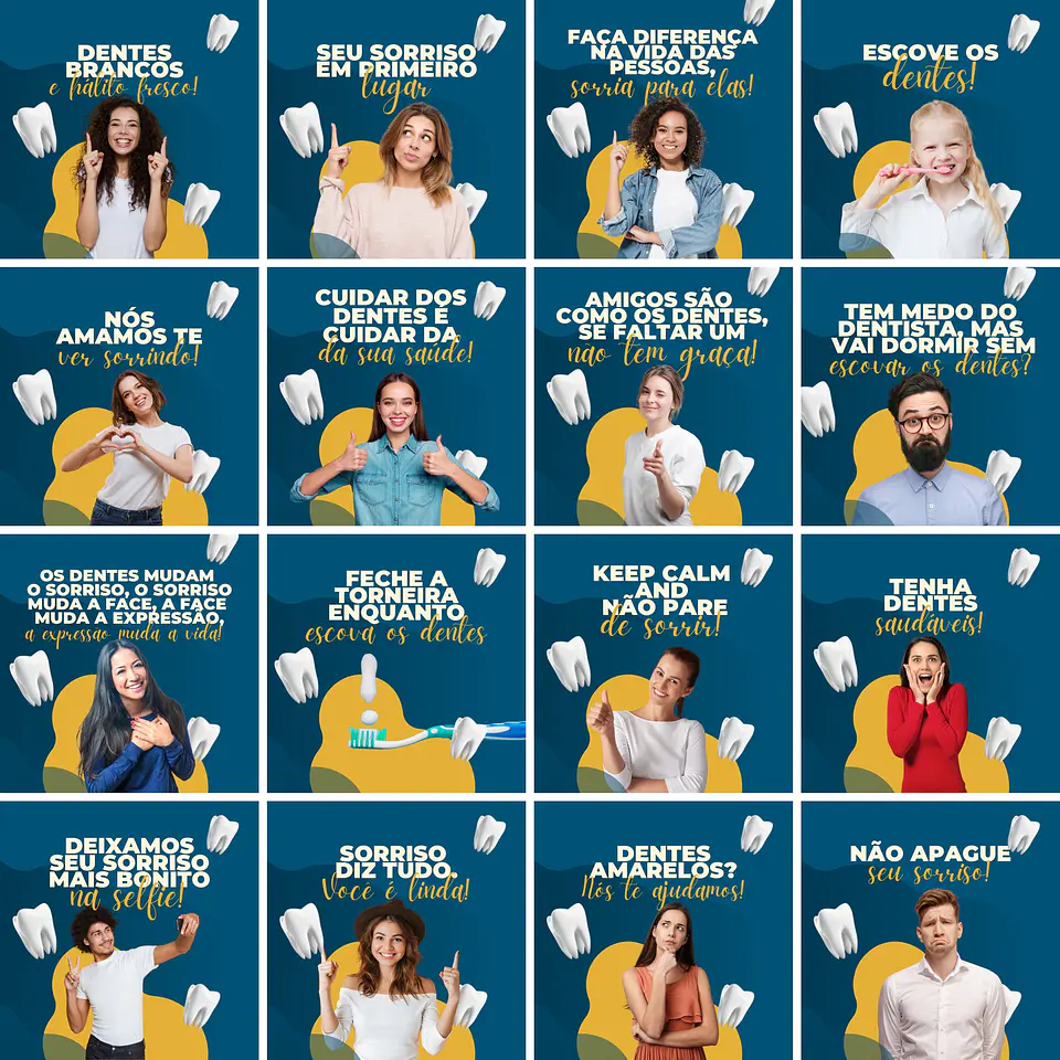 Pack Canva Dentista Odonto Templates Editáveis 200 Artes + Legendas 3