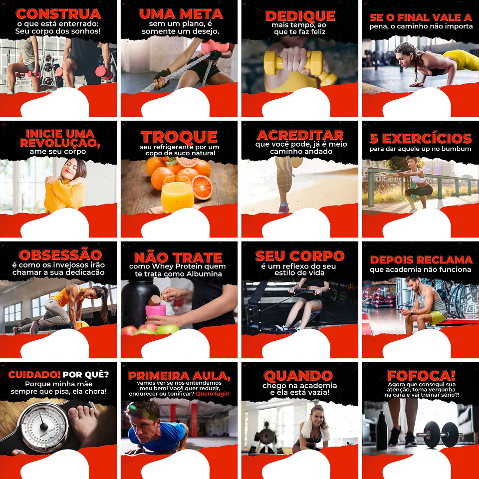 Pack Canva Academia Personal Trainer Templates Editáveis 200 Artes + Legendas 5