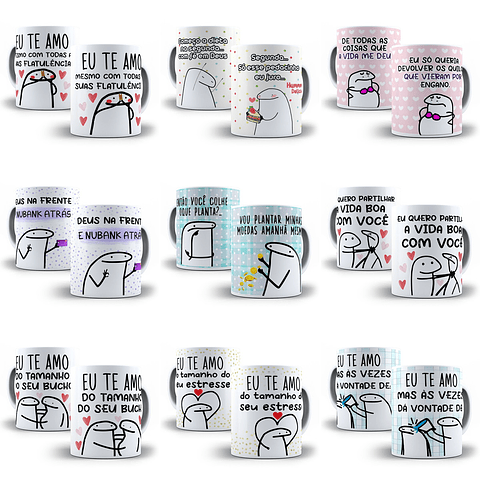 30 Artes Caneca Flork Memes Editável em Corel Draw + Png