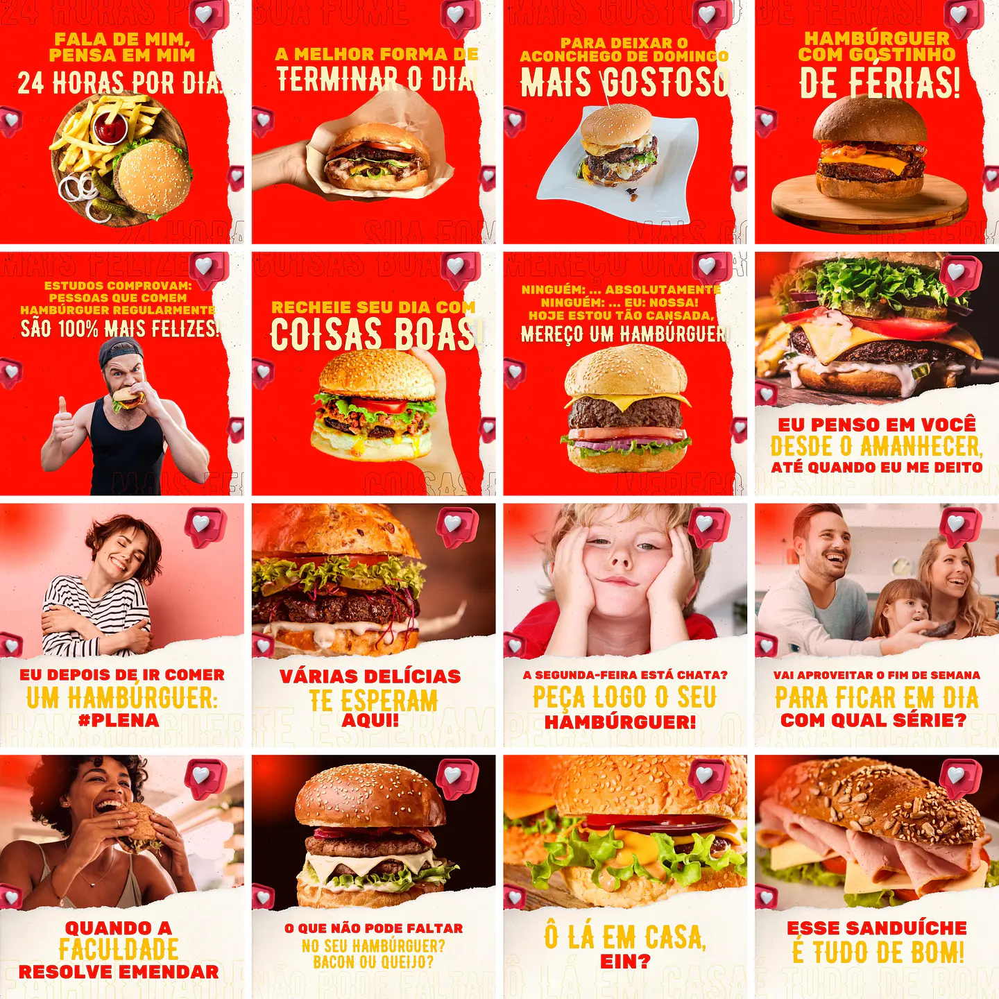 Pack Canva Hamburgueria Templates Editáveis 200 Artes + Legendas 4