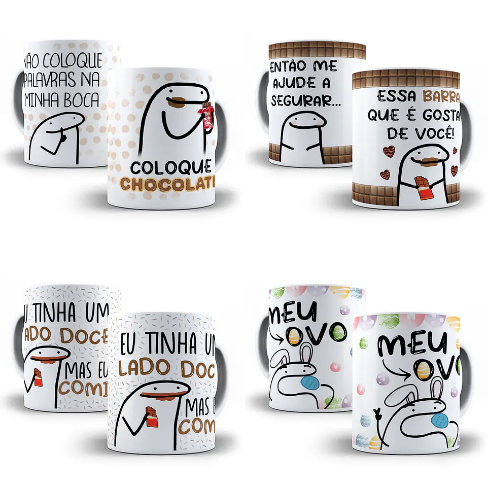 12 Artes Caneca Flork Páscoa Editável Corel Draw + Png 2