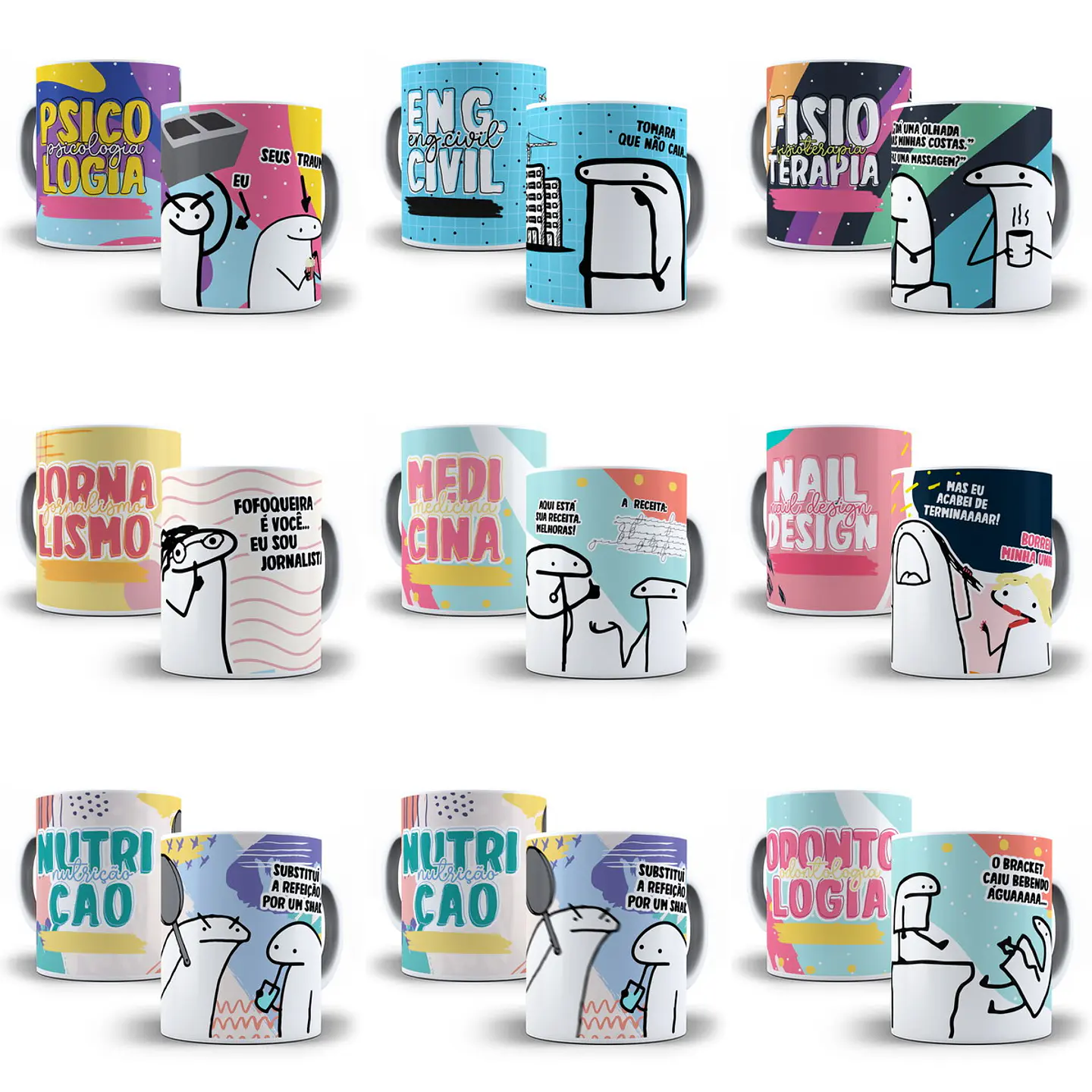 50 Artes Caneca Flork Profissões Arquivos Sublimação Jpge 3