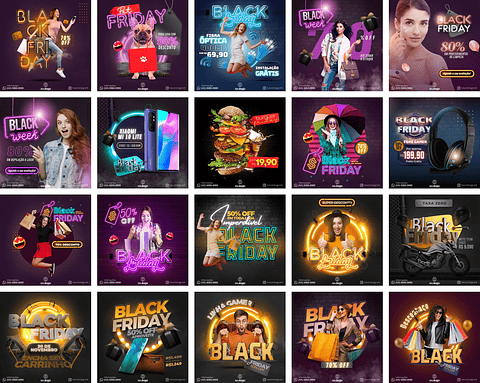 Pack Canva Black Friday Ofertas 3.0 Templates Editáveis 20 Artes + Bônus