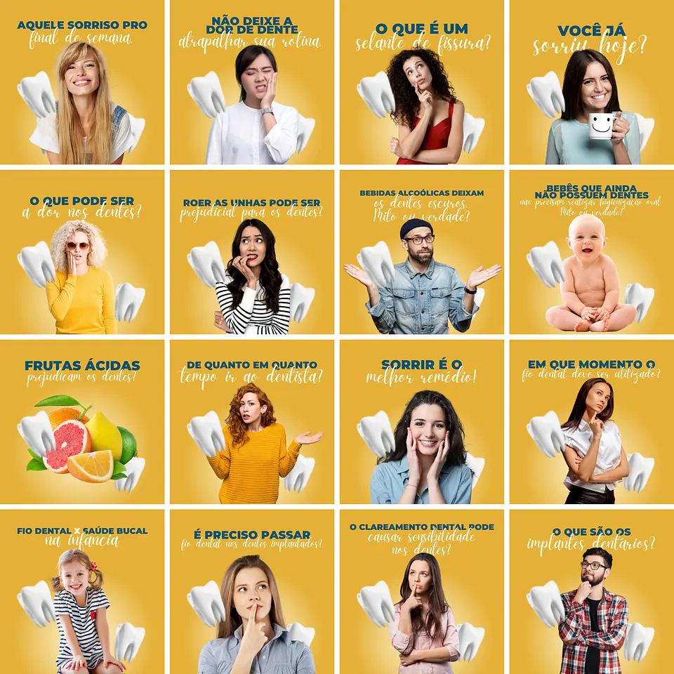 Pack Canva Dentista Odonto Templates Editáveis 200 Artes + Legendas 6