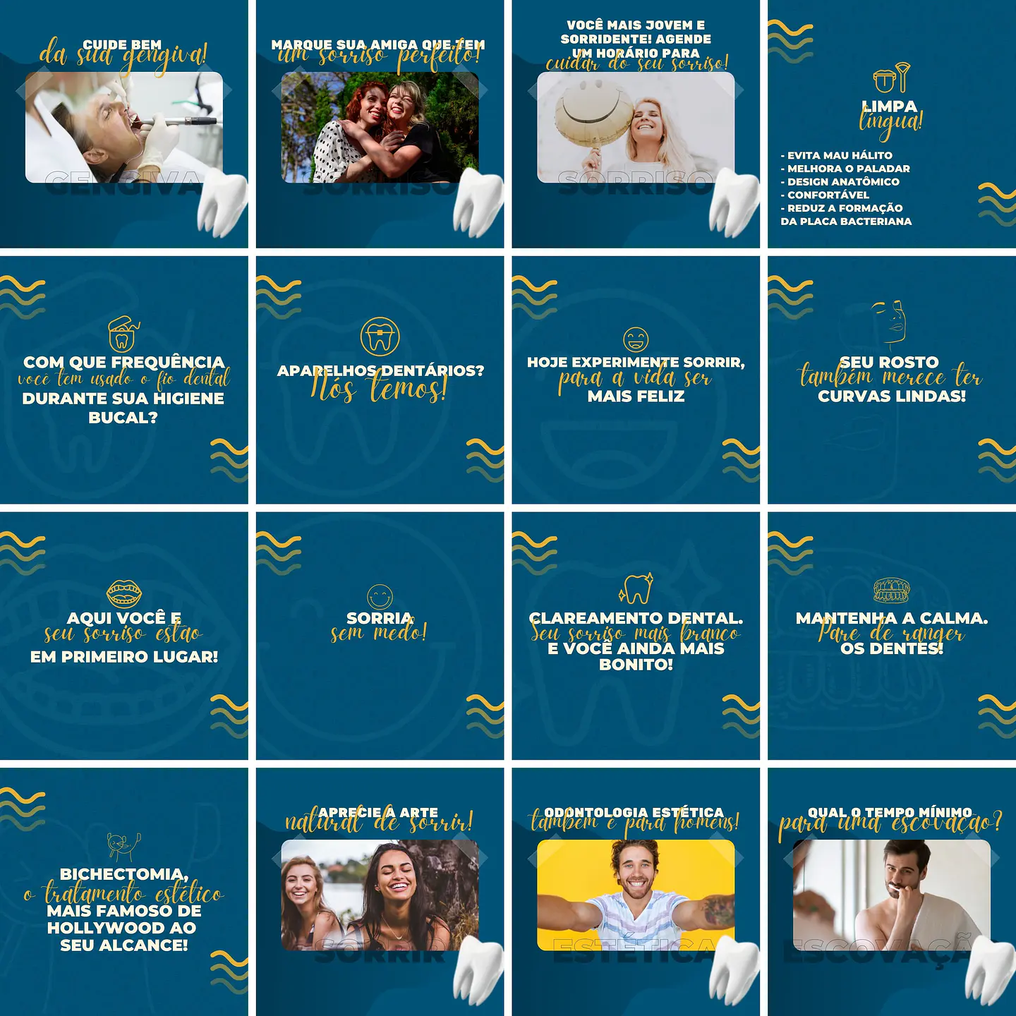 Pack Canva Dentista Odonto Templates Editáveis 200 Artes + Legendas 7