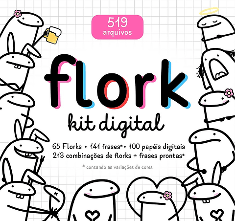 Kit Digital Flork Bento Memes sem fundo 519 Arquivos Png