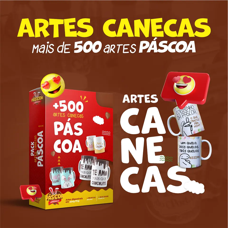 Mega Pacote Artes para Caneca Páscoa Arquivo em Jpge/Png 1