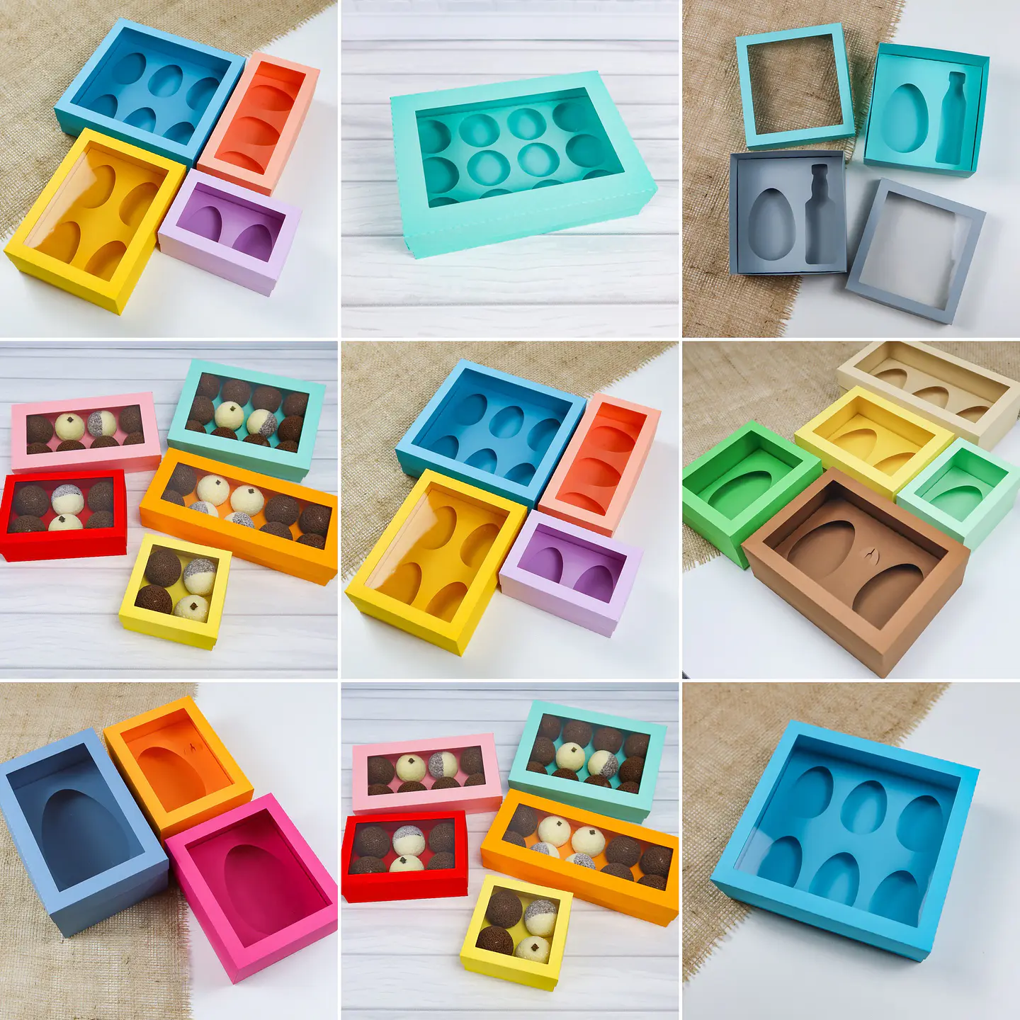 Kit 20 Arquivos de Cortes Moldes de Caixa de Ovo e Ovo de Colher Páscoa Pdf Svg Dxf 1