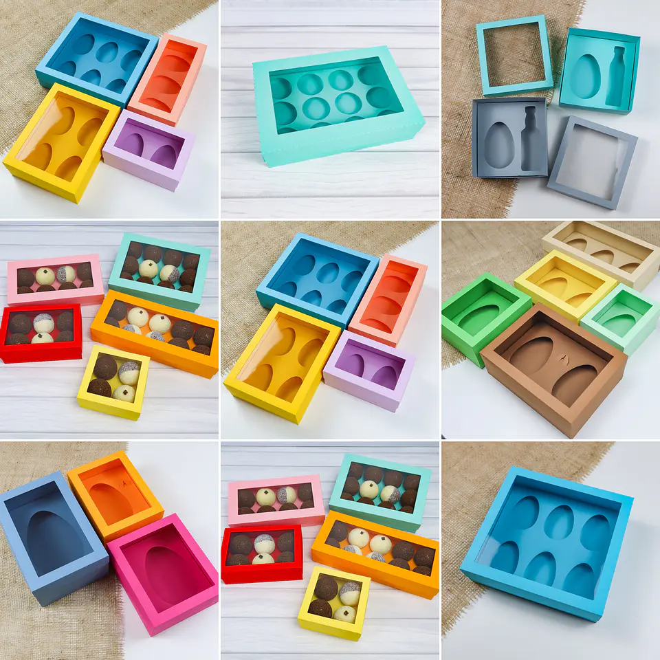 Kit 20 Arquivos de Cortes Moldes de Caixa de Ovo e Ovo de Colher Páscoa Pdf Svg Dxf 1