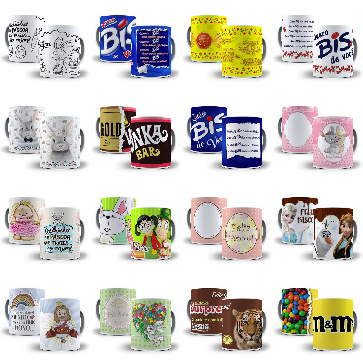 Mega Pacote Artes para Caneca Páscoa Arquivo em Jpge/Png 3
