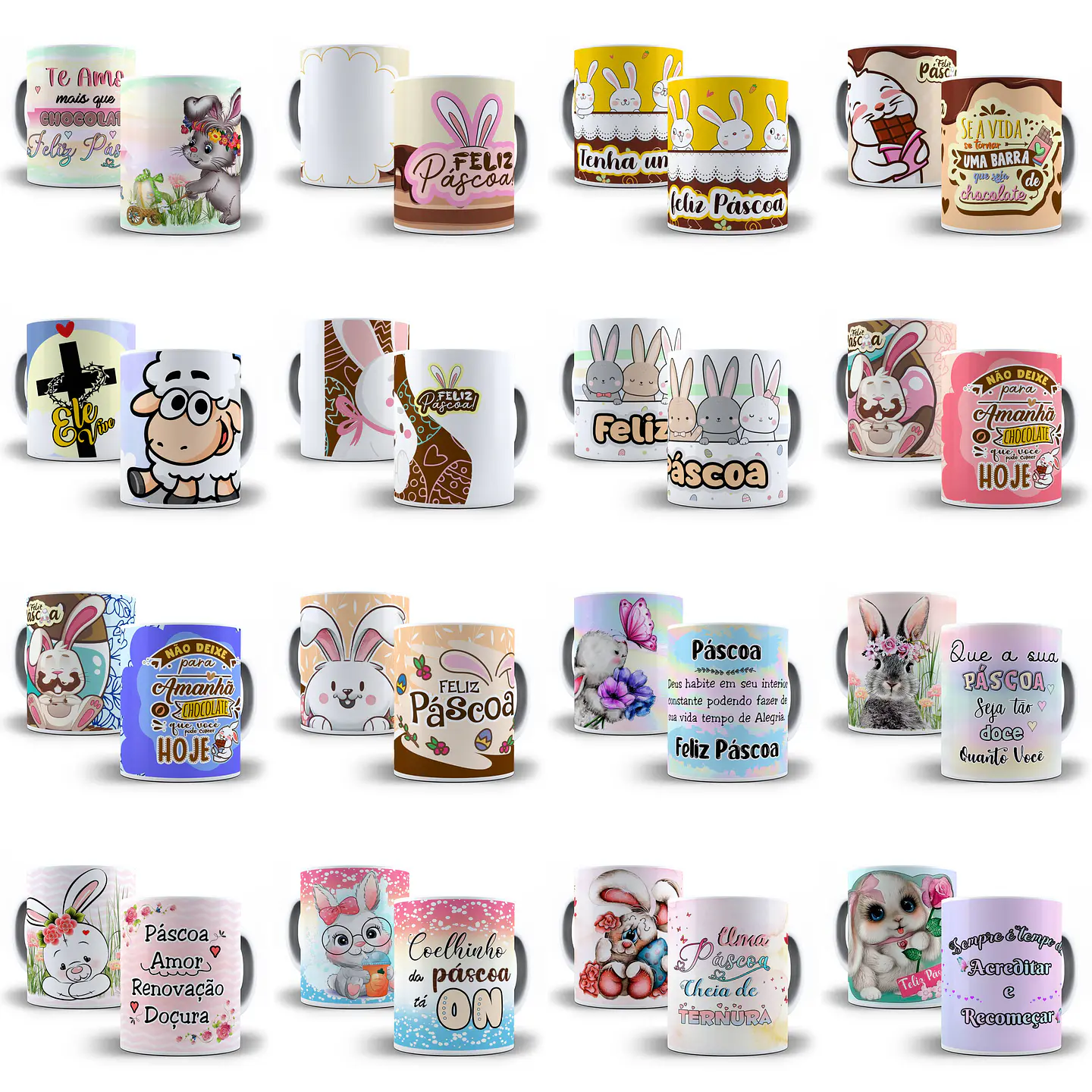Mega Pacote Artes para Caneca Páscoa Arquivo em Jpge/Png 4