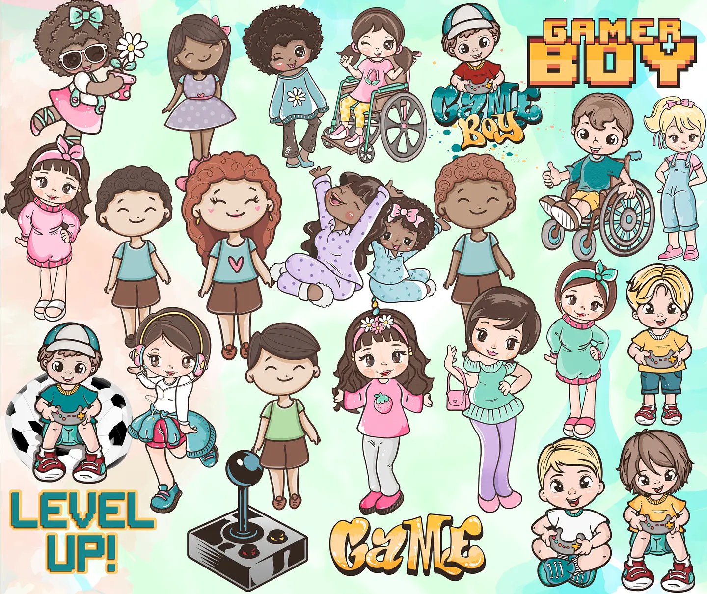 Kit Digital Lettering Frases Dia das Crianças Arquivos sem fundo Png 2