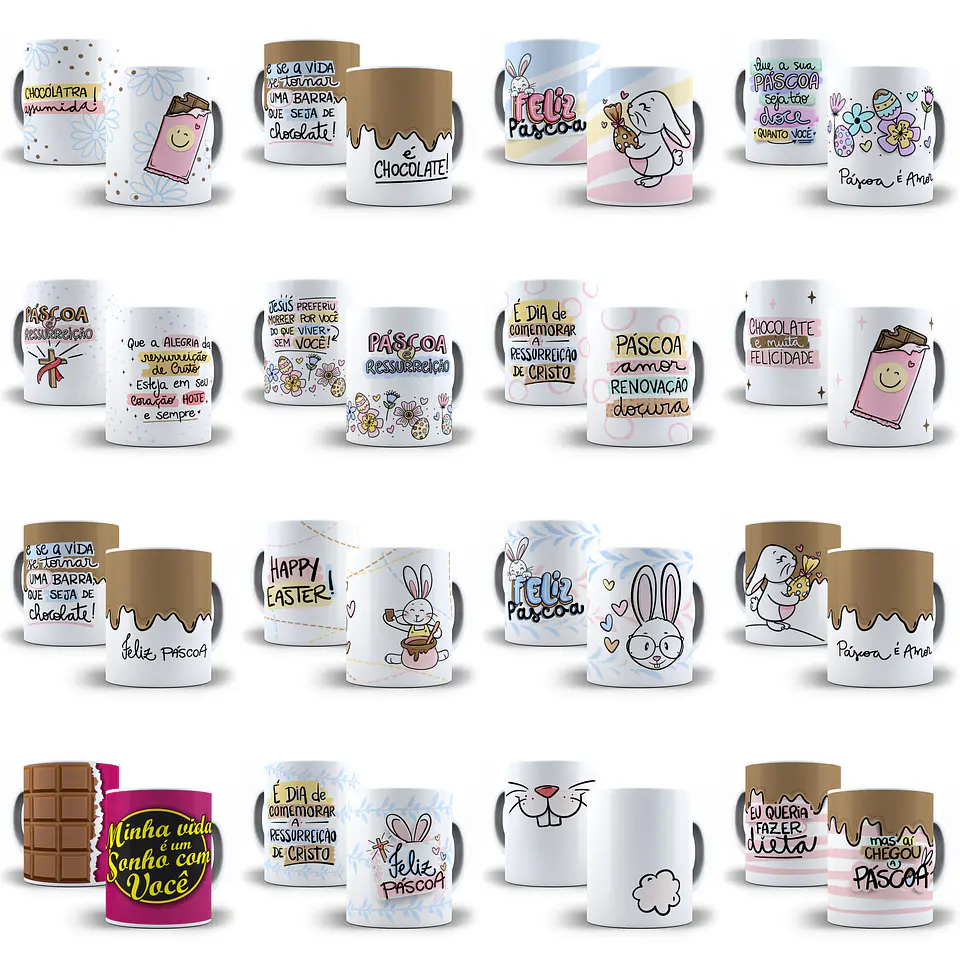 Mega Pacote Artes para Caneca Páscoa Arquivo em Jpge/Png 6
