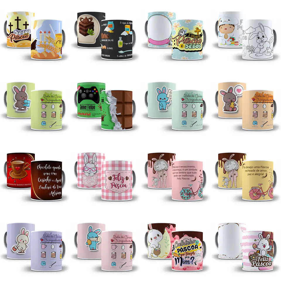 Mega Pacote Artes para Caneca Páscoa Arquivo em Jpge/Png 7