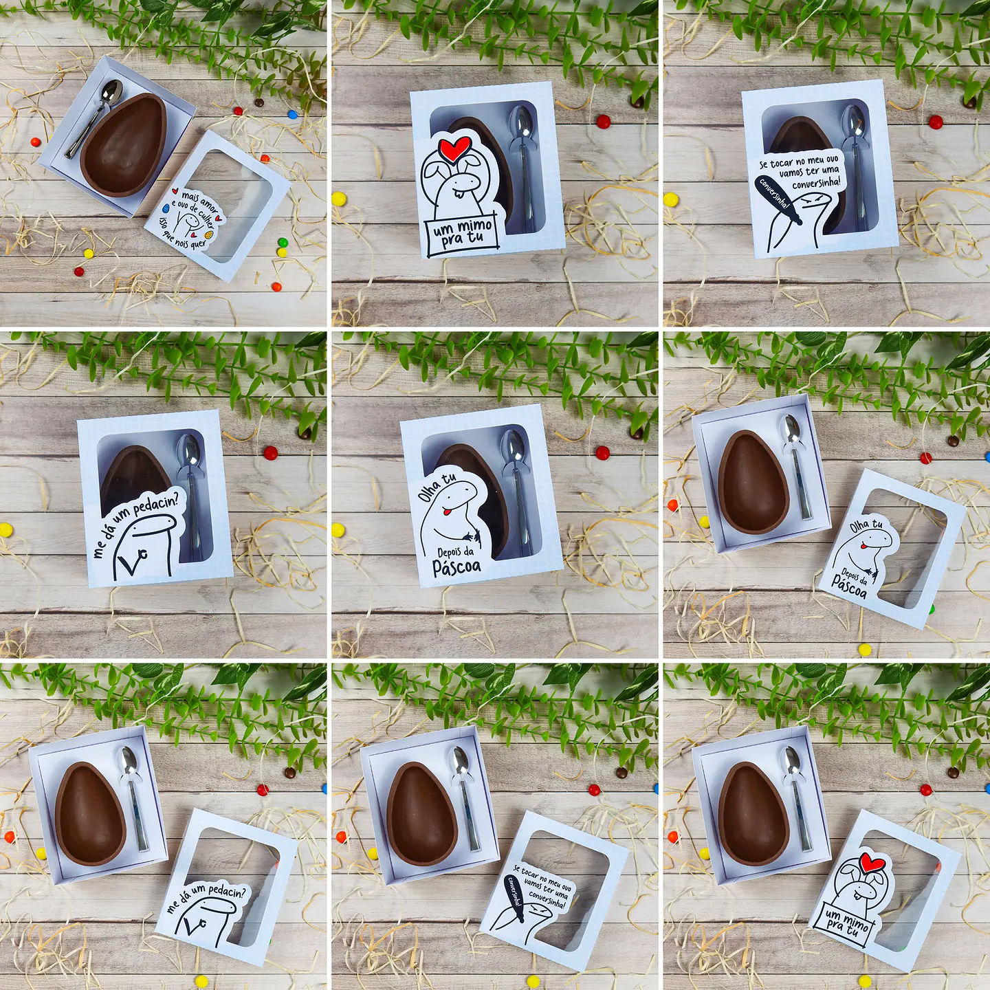 Pacote de Artes Caixas Páscoa Ovo de Colher Flork Meme Bento Arquivos  6