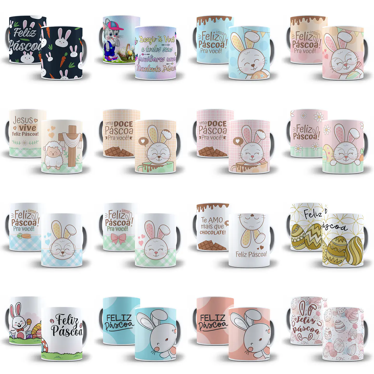 Mega Pacote Artes para Caneca Páscoa Arquivo em Jpge/Png 8