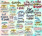 Kit Digital Lettering Frases Dindos Tios Dindas Tias Arquivos sem fundo Png - Thumbnail 2