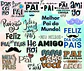 Kit Digital Lettering Frases Dia dos Pais Arquivos sem fundo Png - Thumbnail 4