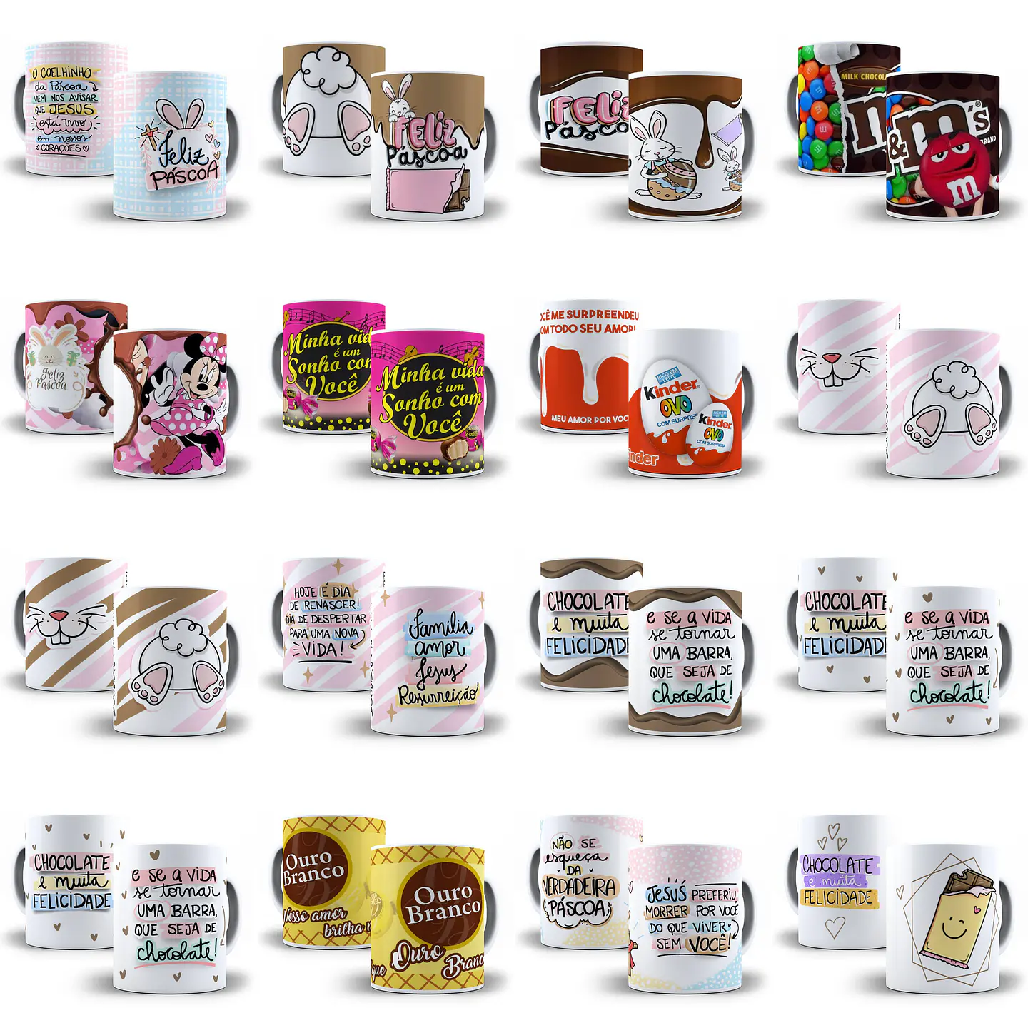 Mega Pacote Artes para Caneca Páscoa Arquivo em Jpge/Png 11