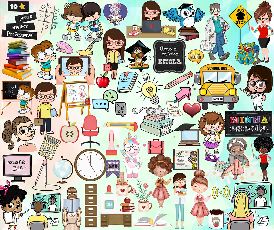 Kit Digital Lettering Frases Dia dos Professores Arquivos sem fundo Png 4