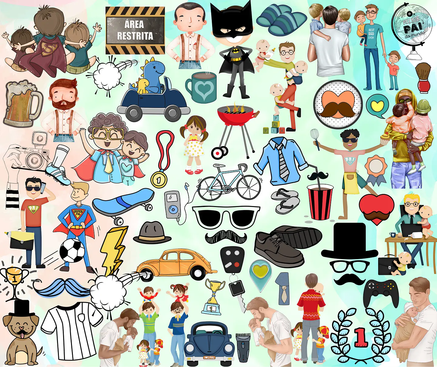 Kit Digital Lettering Frases Dia dos Pais Arquivos sem fundo Png 5