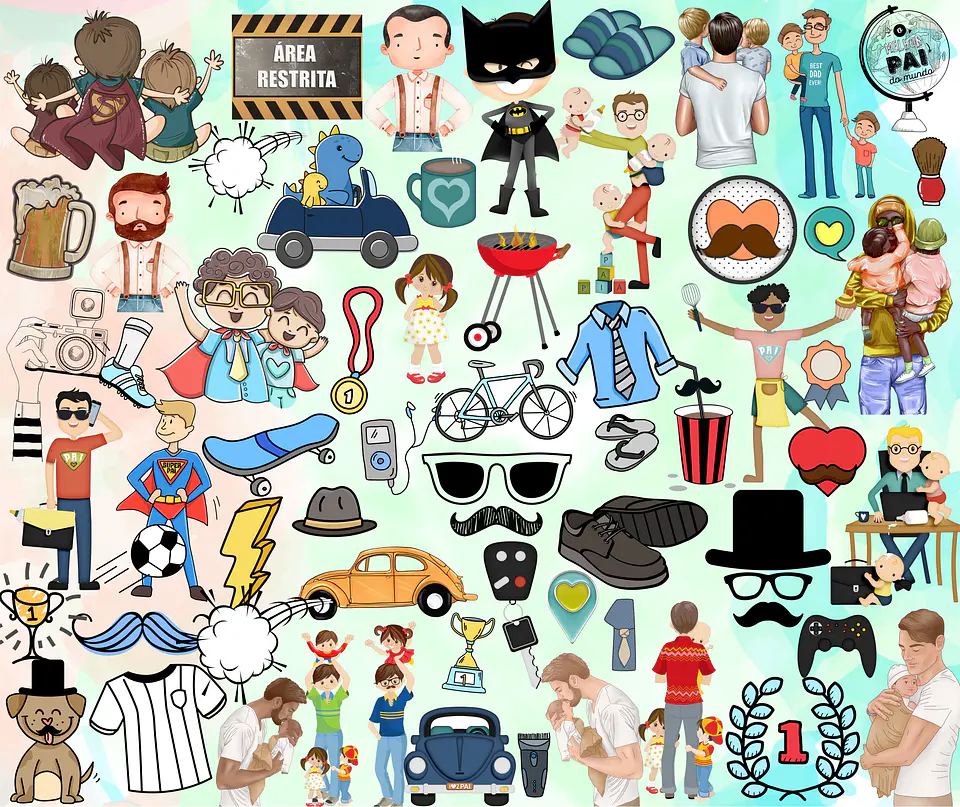 Kit Digital Lettering Frases Dia dos Pais Arquivos sem fundo Png 5