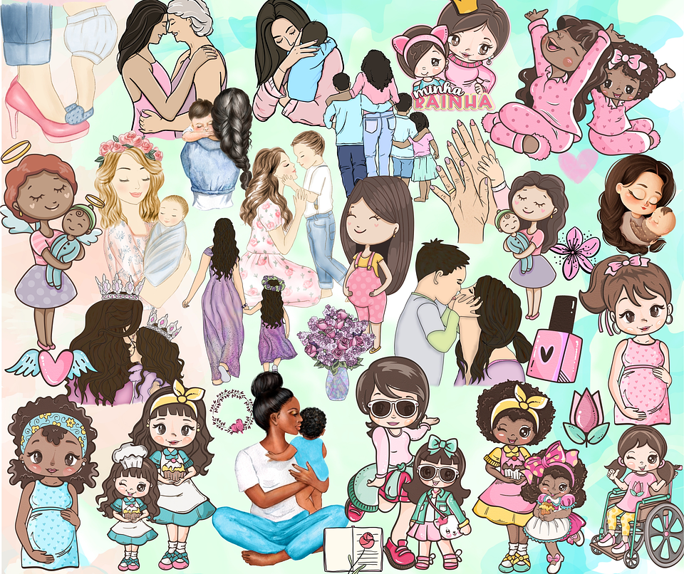 Kit Digital Lettering Frases Dia das Mães Arquivos sem fundo Png 6