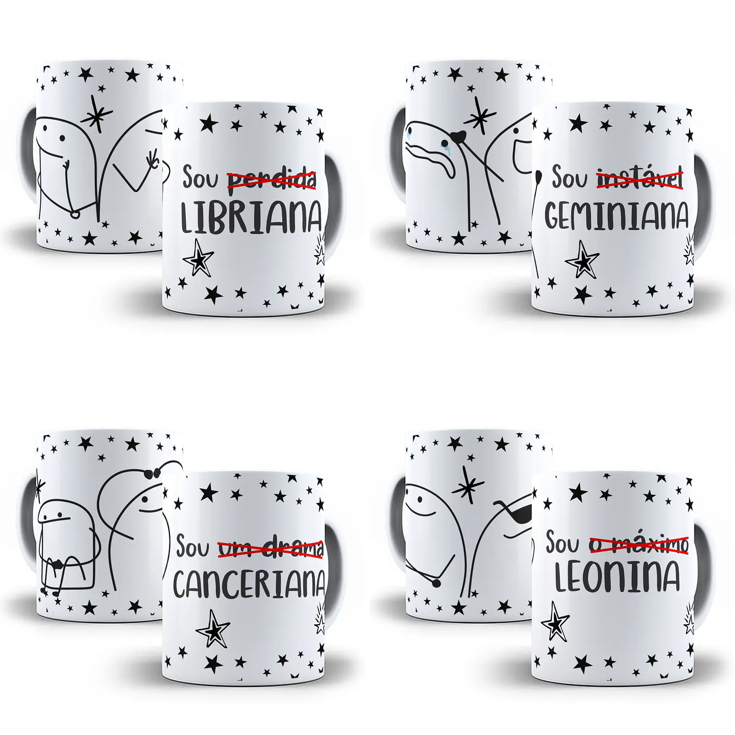 12 Artes para Caneca Flork Signos Feminino Editável em Corel Draw + Png 3