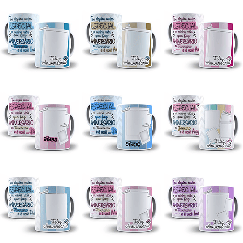 28 Artes para Caneca Aniversário Especial Editável em Photoshop + Png