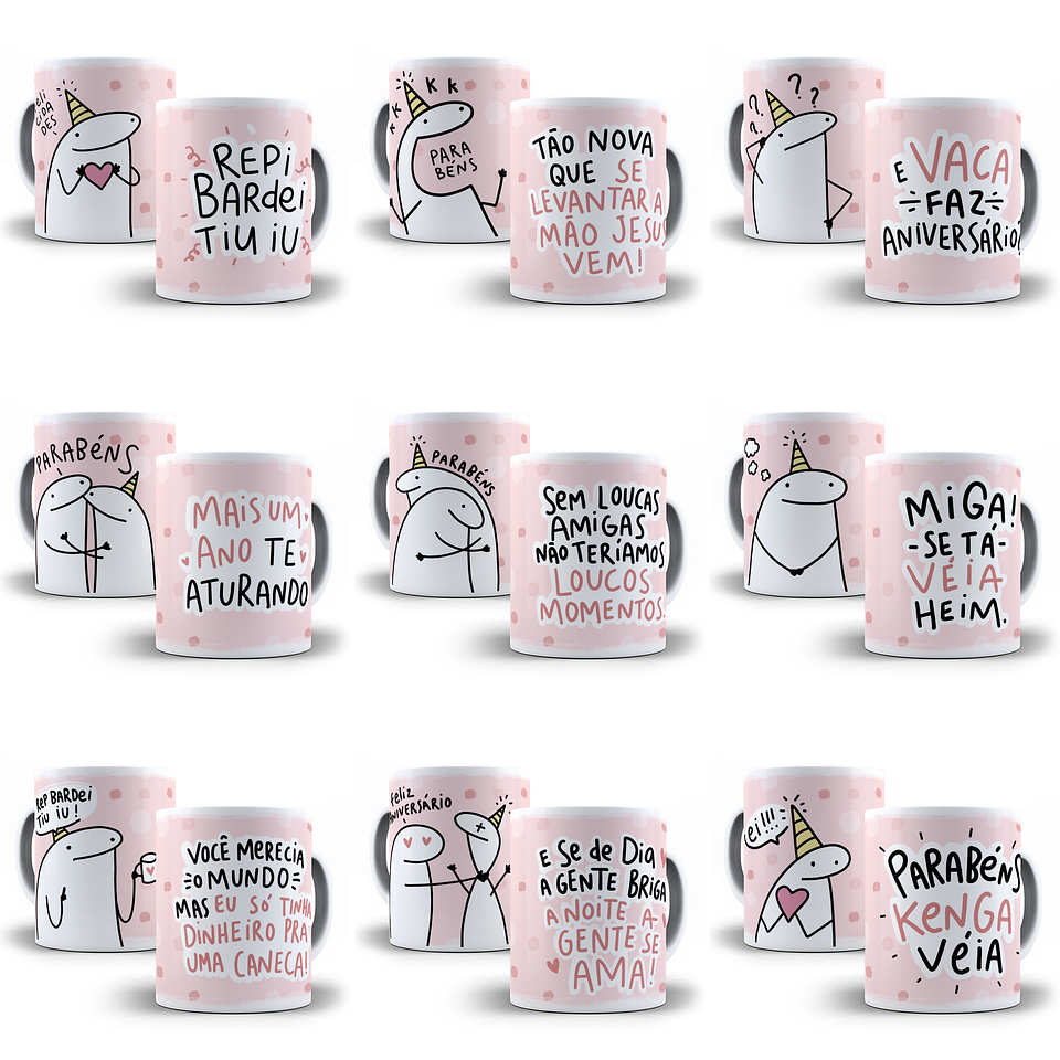25 Artes Caneca Flork Aniversário Amigas Arquivos Sublimação Jpge 2
