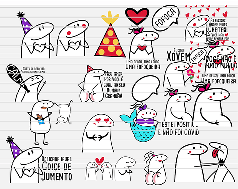 Kit Digital Flork Bento Memes Letrinhas 2 sem fundo Arquivos Png