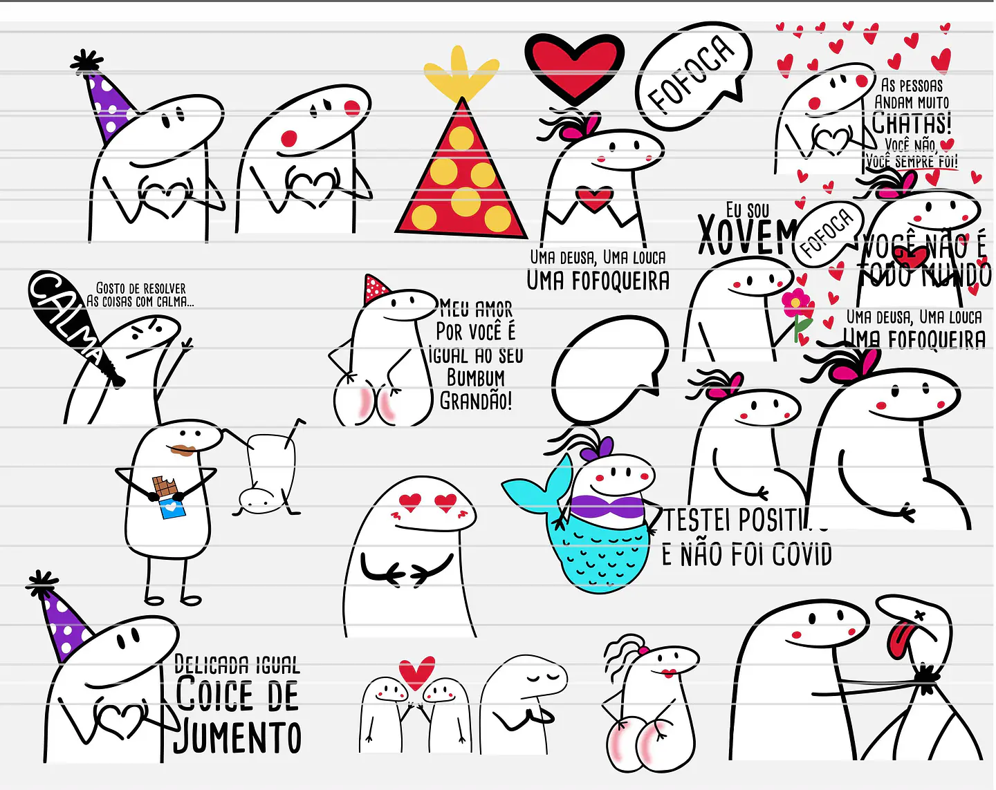 Kit Digital Flork Bento Memes Letrinhas 2 sem fundo Arquivos Png 1