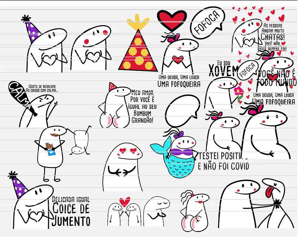 Kit Digital Flork Bento Memes Letrinhas 2 sem fundo Arquivos Png 1