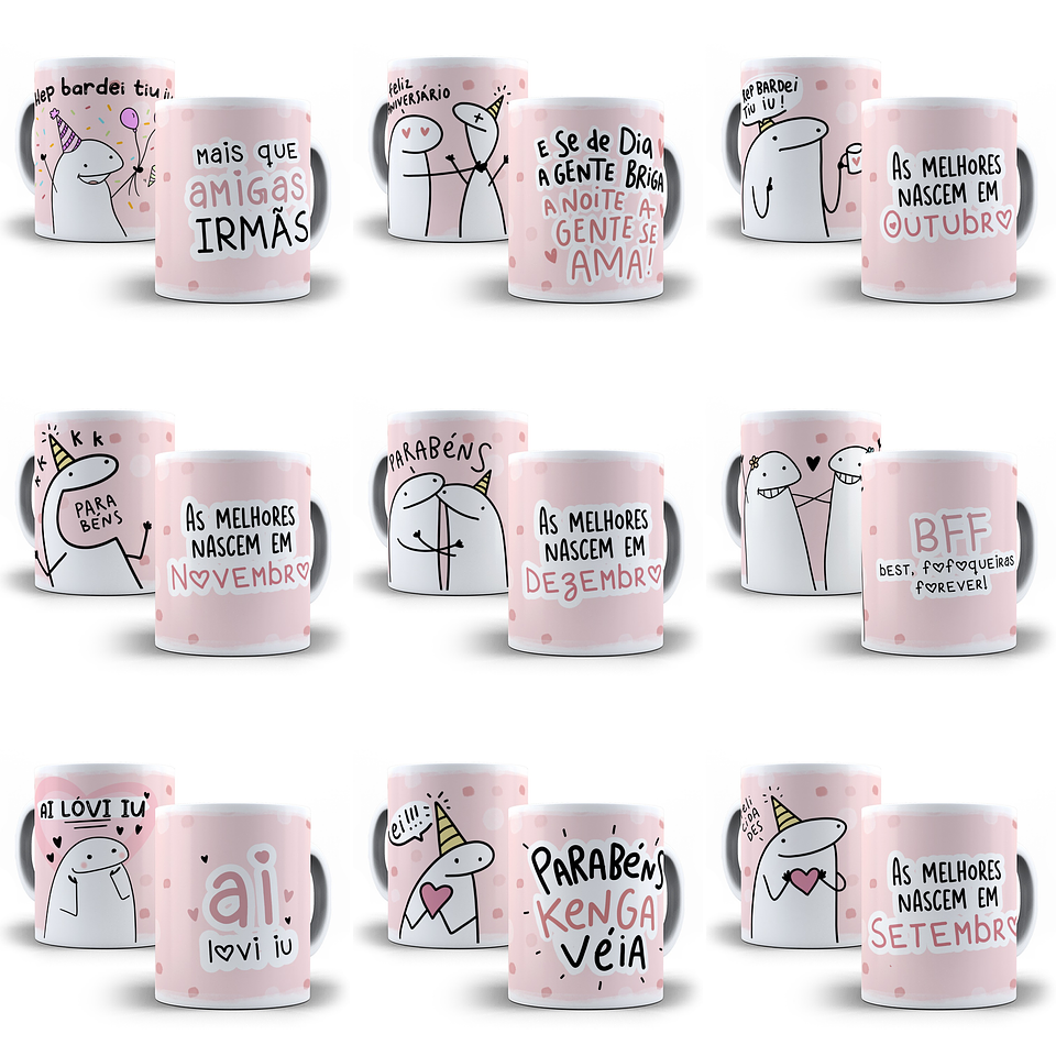 25 Artes Caneca Flork Aniversário Amigas Arquivos Sublimação Jpge 1