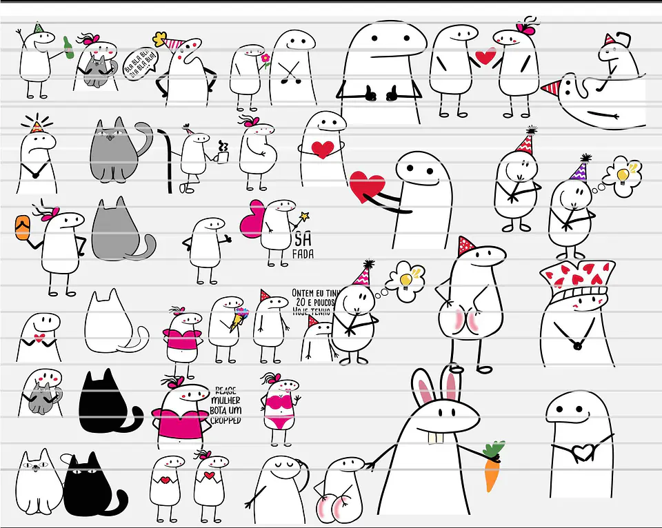 Kit Digital Flork Bento Memes Letrinhas 2 sem fundo Arquivos Png 3