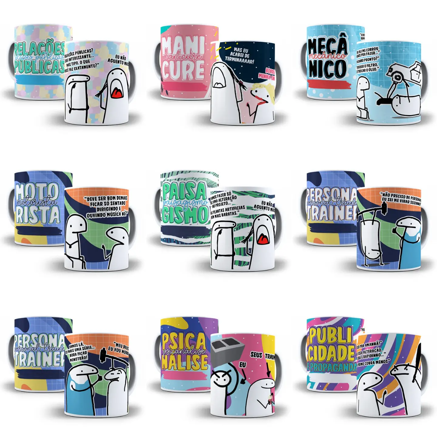 50 Artes Caneca Flork Profissões 2.0 Arquivos Sublimação Jpge 3