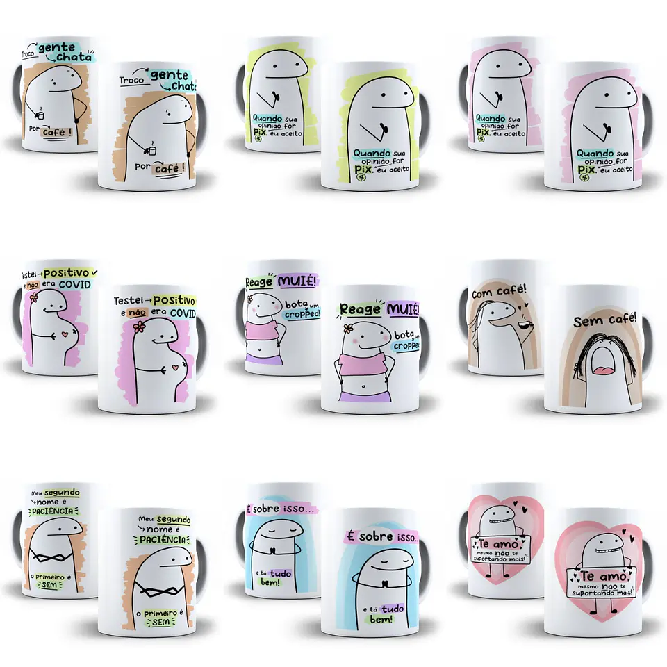 45 Artes Caneca Flork Beto Memes 3.0 Arquivos Sublimação Jpge 2