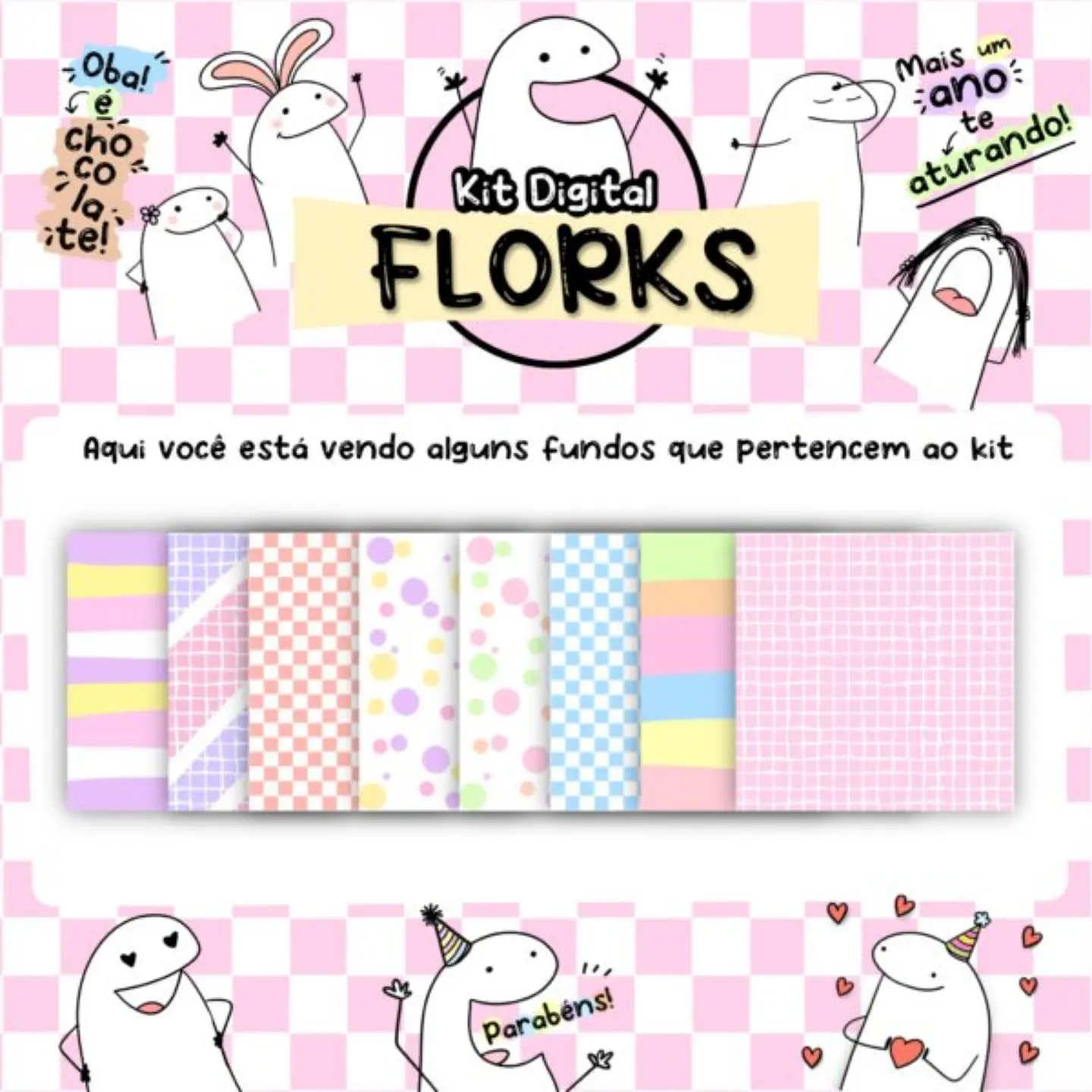 Kit Digital Flork Bento Memes sem fundo Lt3 Arquivos Png 4