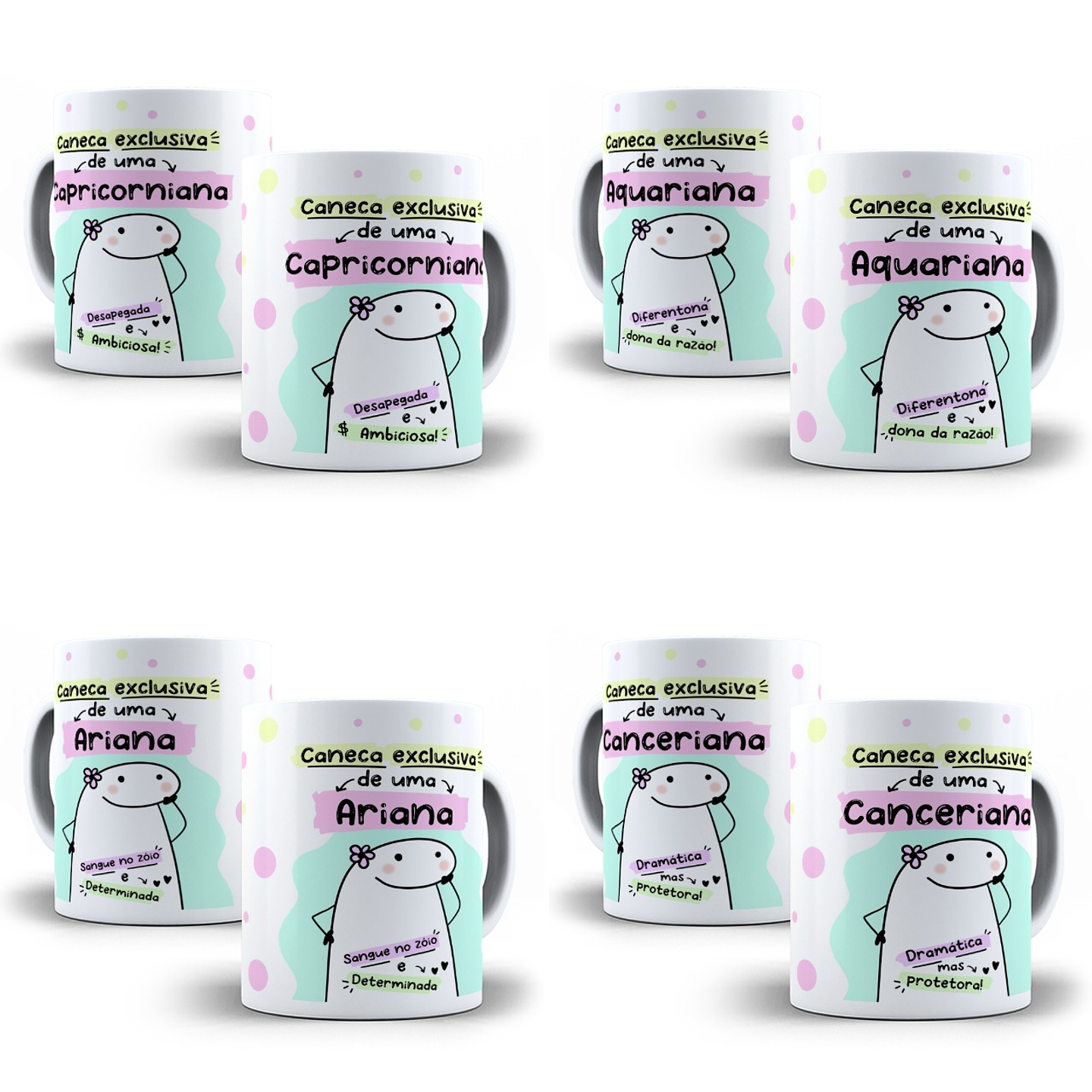 12 Artes Caneca Flork Signos 3.0 Arquivos Sublimação Jpeg 3