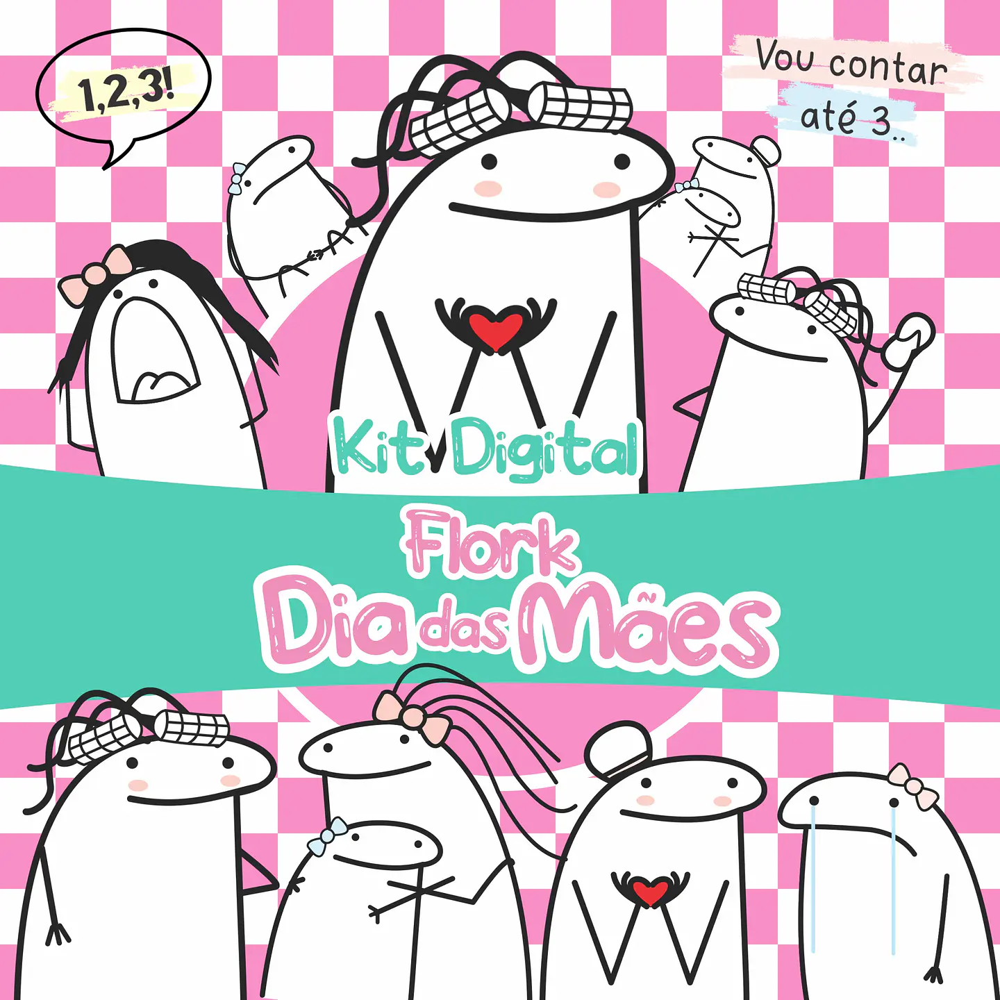 Kit Digital Flork Dia das Mães sem fundo Lt7 Arquivos Png 1