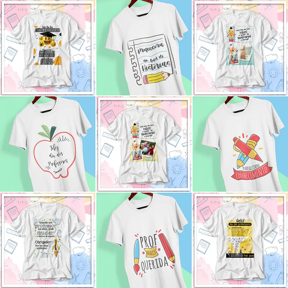 88 Artes Camisas Dia dos Professores Editável em Corel Draw 1