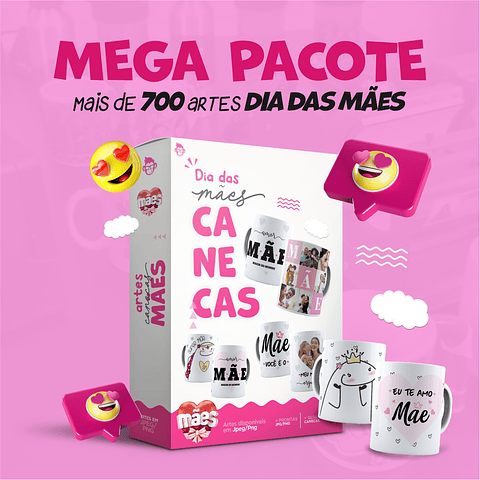 Arte Caneca Mães Completo 733 Arquivo Png + Mockups