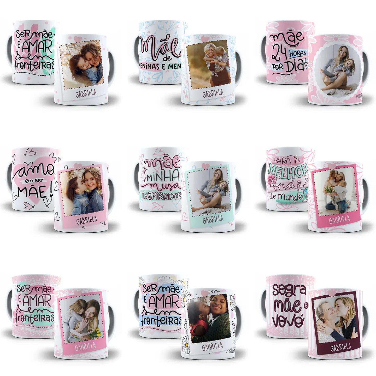 20 Artes Caneca Dia das Mães Editável em Corel Draw + Png 2