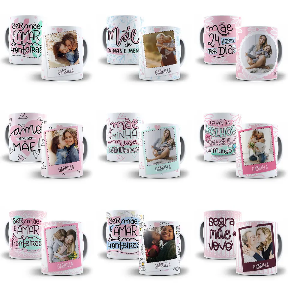 20 Artes Caneca Dia das Mães Editável em Corel Draw + Png 2