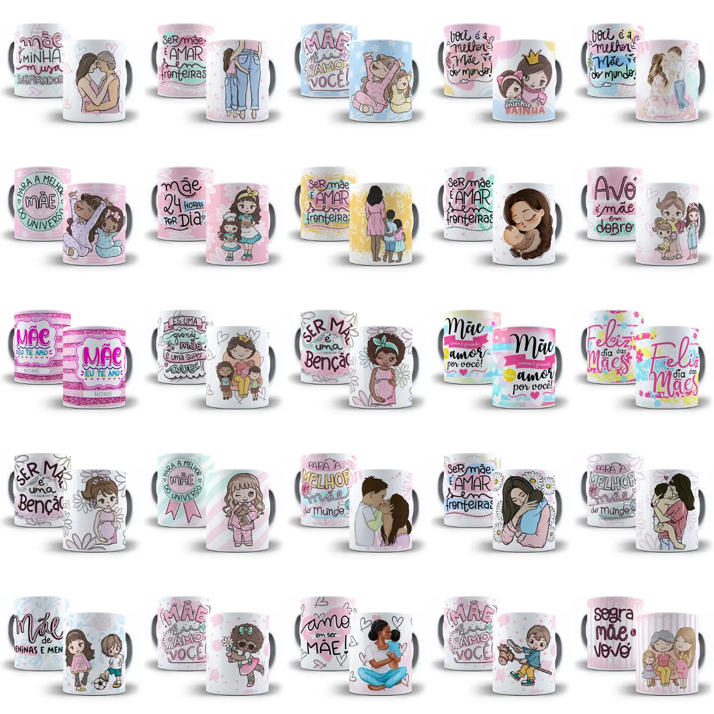 Arte Caneca Mães Completo 733 Arquivo Png + Mockups 3