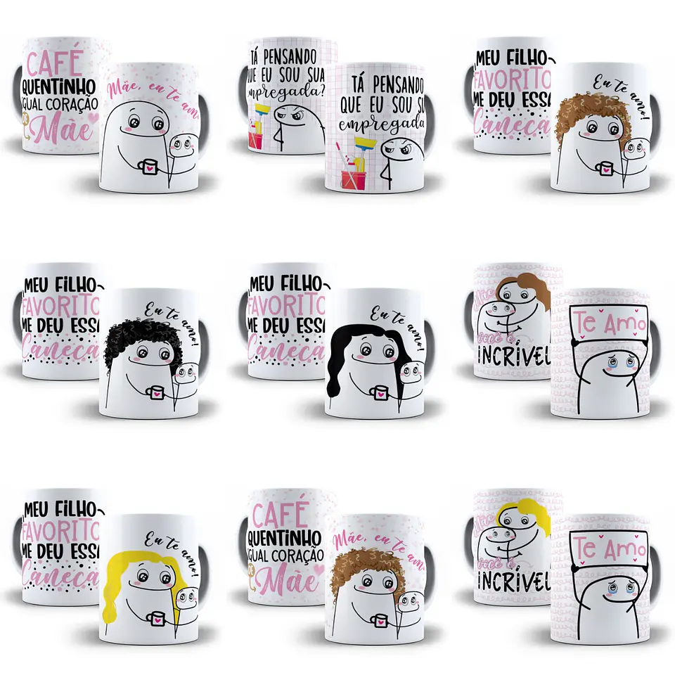60 Artes Caneca Flork Dia das Mães Editável Corel Draw + Png 4