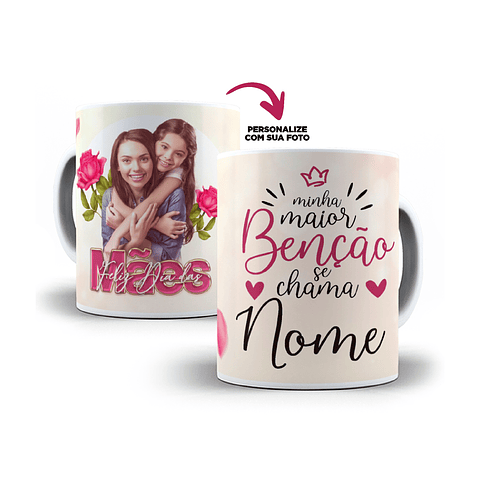 5 Artes Canecas Dia das Mães Editável em Corel